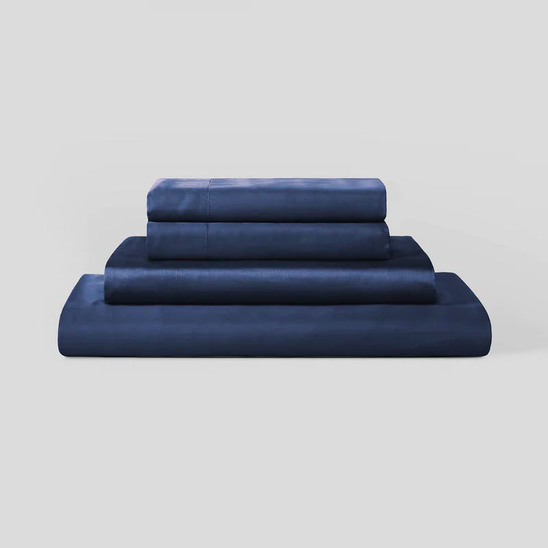 Blue Lotus Vegan Silk Bedding Bundle With Duvet Cover